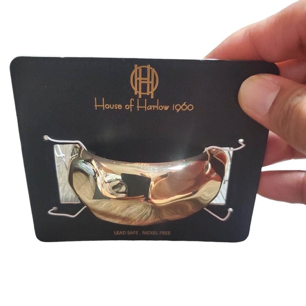 ✨ House of Harlow 1960 Gold Chunky Hammered Bangle NWT Boho Statement